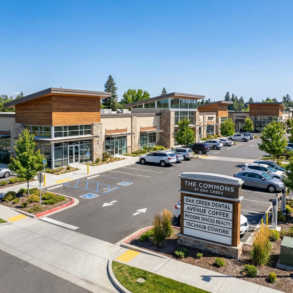 Suburban strip center